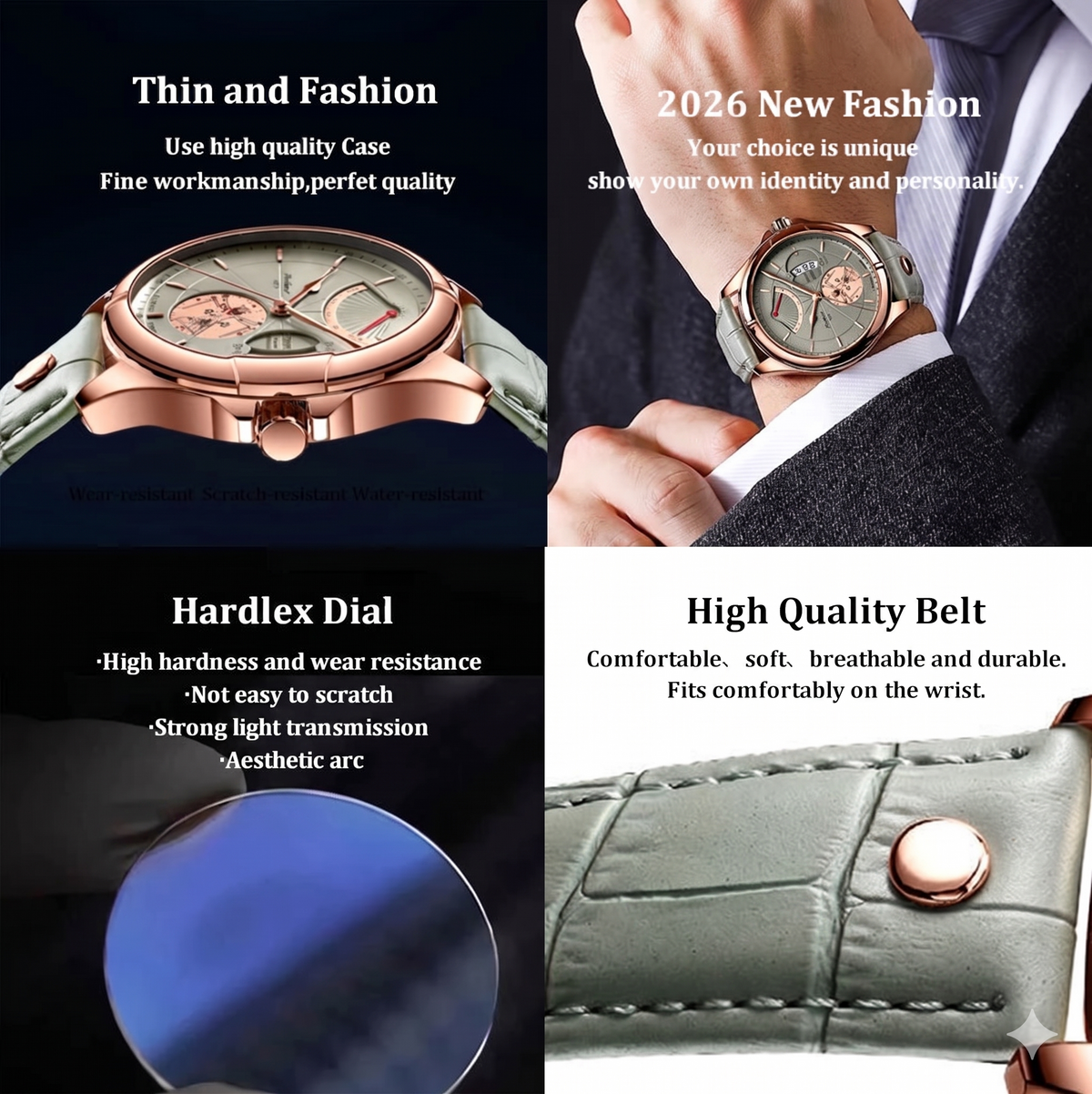 POEDAGAR® Luxury Meridian Sport Men's Quartz Watch.