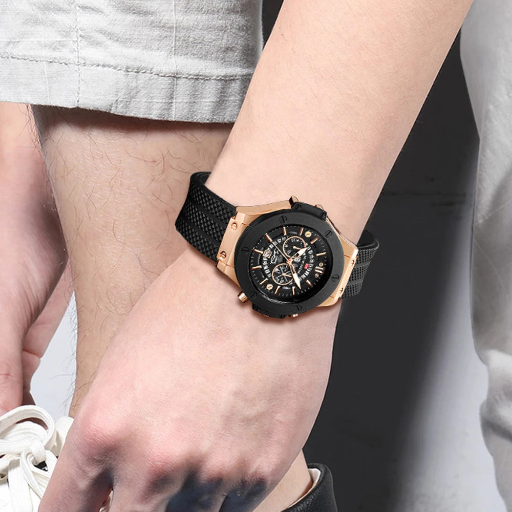 Vava Voom® Men's Quartz Luxury Sports Silicone Strap Watch