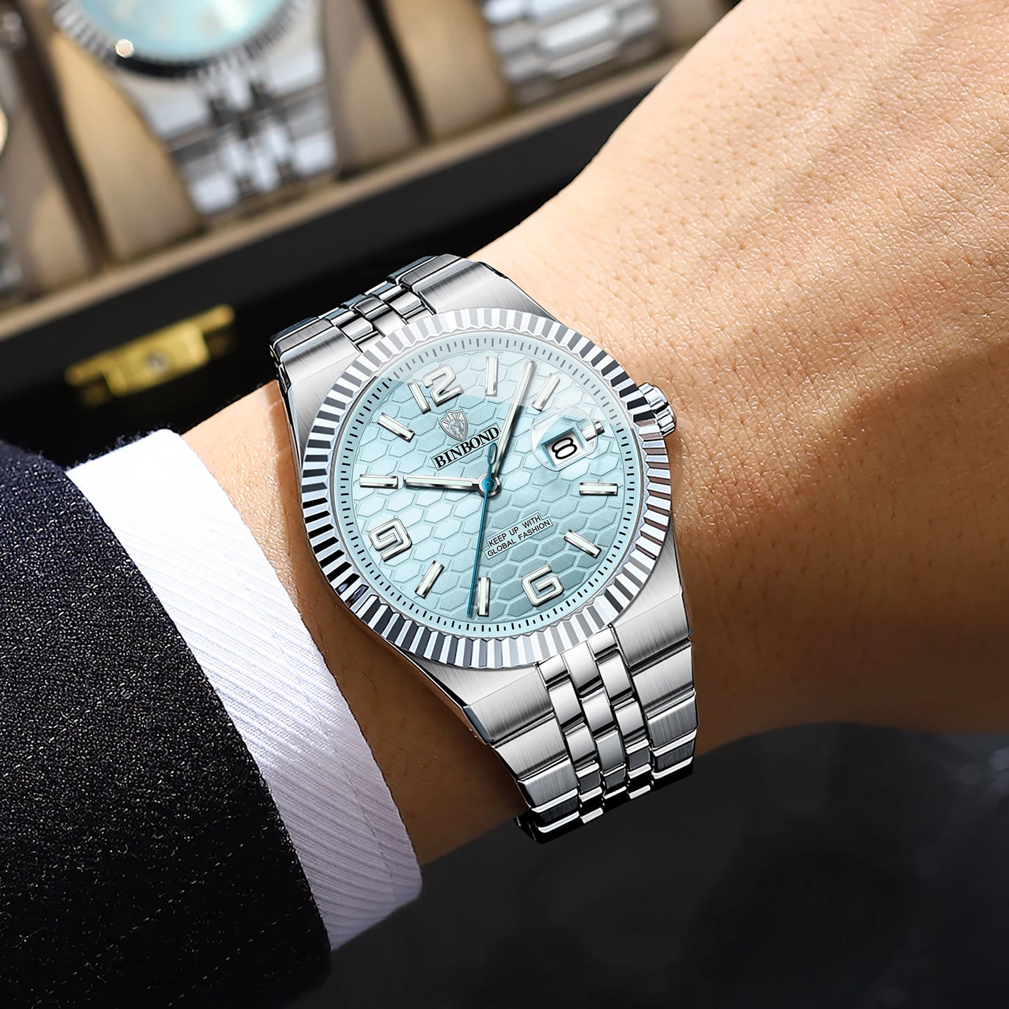BINBOND® Luxury Quartz Luminous Waterproof Men's Casual Steel Watch