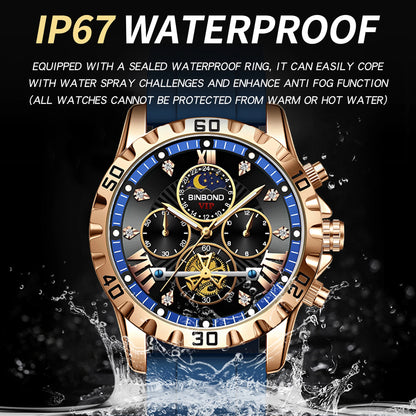 BINBOND® Luxury Quartz Zenith Chronograph Men's Casual Watch