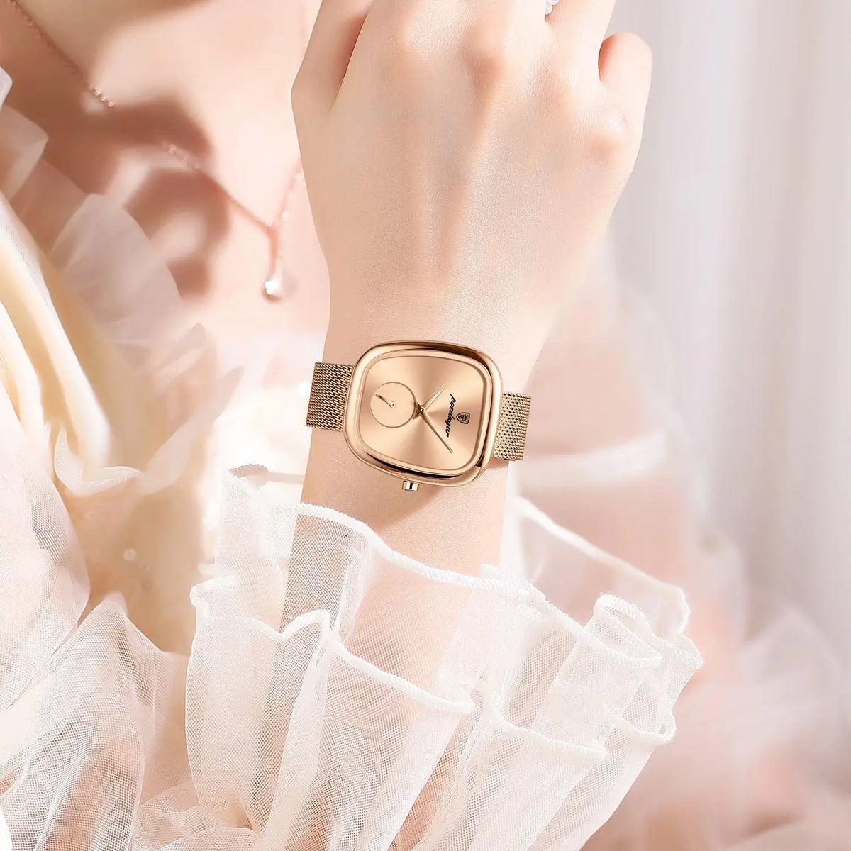 POEDAGAR® Luxury Woman Stainless Steel Quartz Mesh Watch