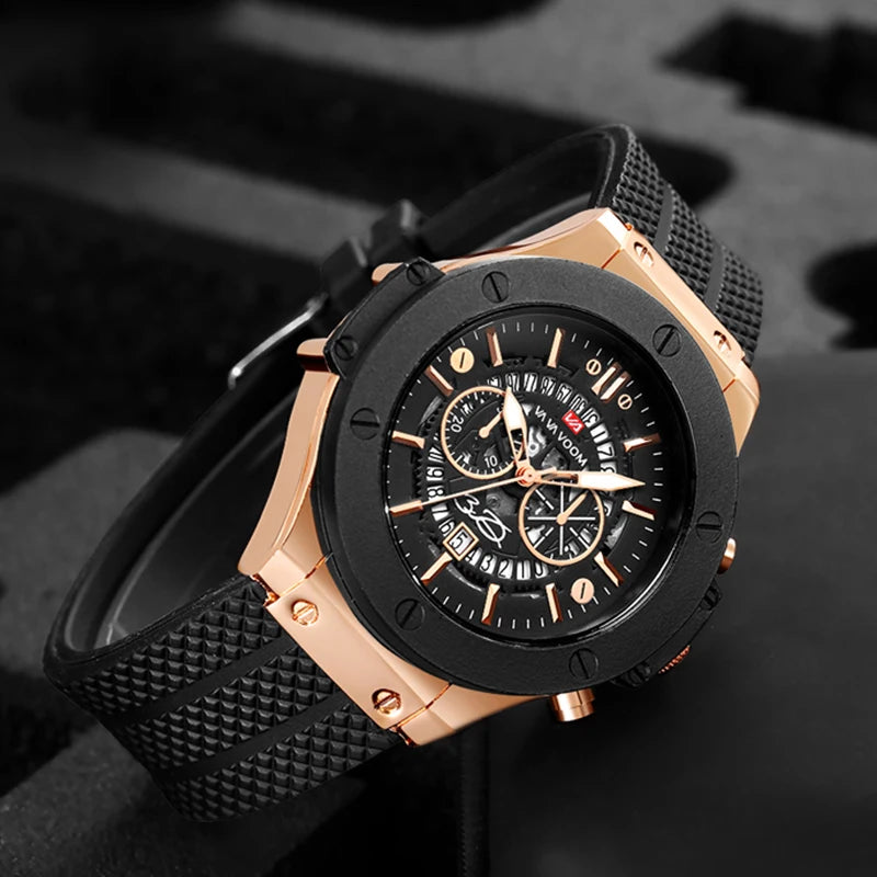 Vava Voom® Men's Quartz Luxury Sports Silicone Strap Watch