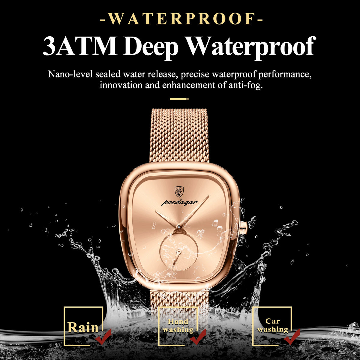 POEDAGAR® Luxury Woman Stainless Steel Quartz Mesh Watch