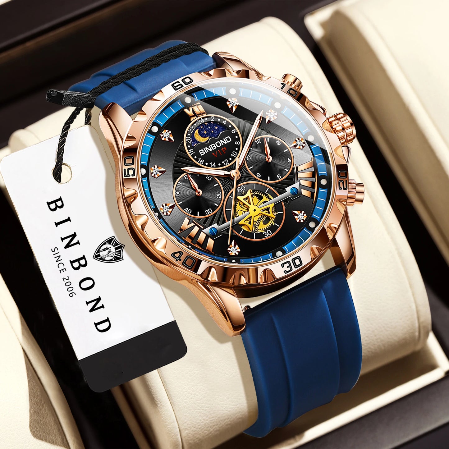 BINBOND® Luxury Quartz Zenith Chronograph Men's Casual Watch