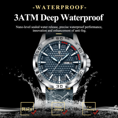 POEDAGAR® Men's luxury Interceptor Quartz Chronograph Casual Watch