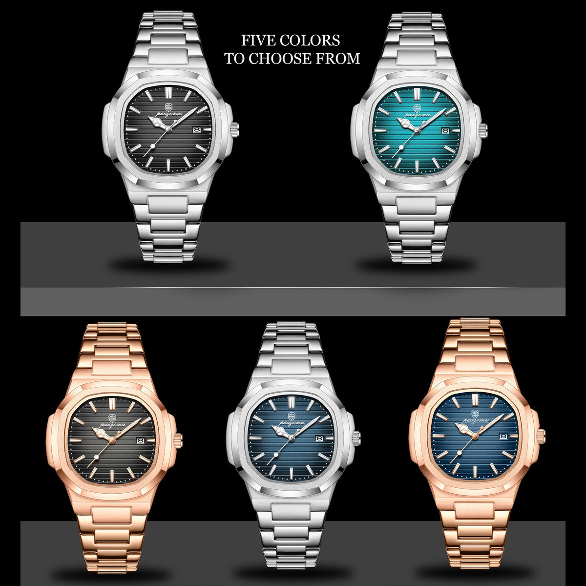 PAAZOMU® Luxury Men's Quartz Mariner Stainless Steel Luminous Watch