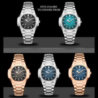 PAAZOMU® Luxury Men's Quartz Mariner Stainless Steel Luminous Watch