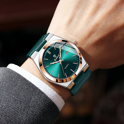 BINBOND® Luxury Emerald Quartz Wrist Watch For Men
