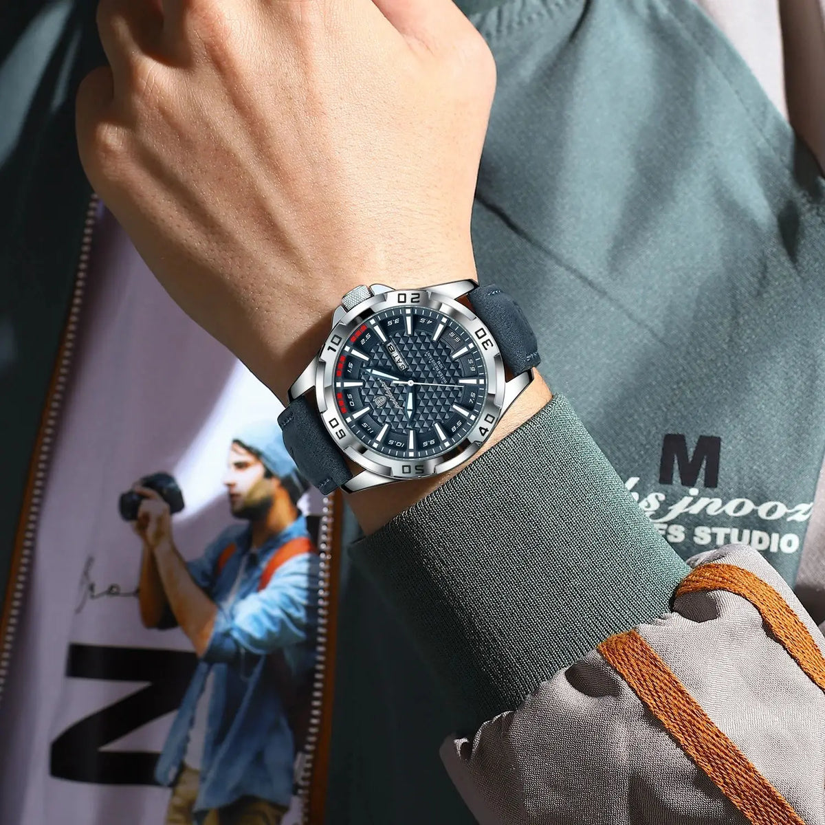 POEDAGAR® Men's luxury Interceptor Quartz Chronograph Casual Watch