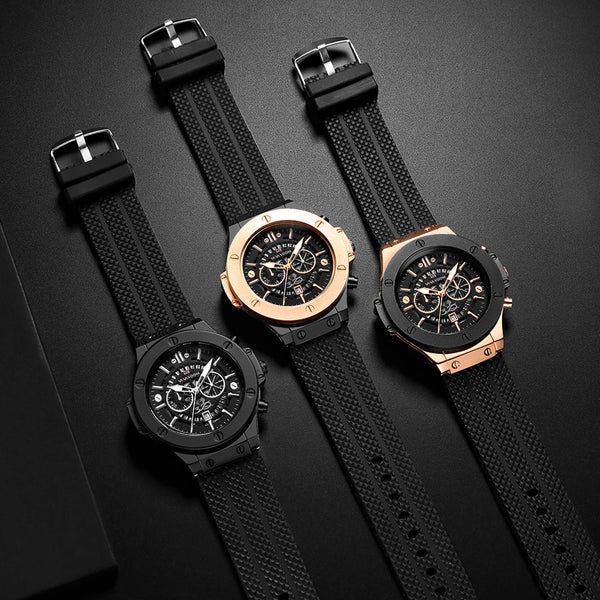 Vava Voom® Men's Quartz Luxury Sports Silicone Strap Watch