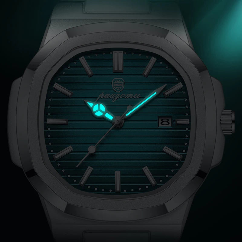 PAAZOMU® Luxury Men's Quartz Mariner Stainless Steel Luminous Watch