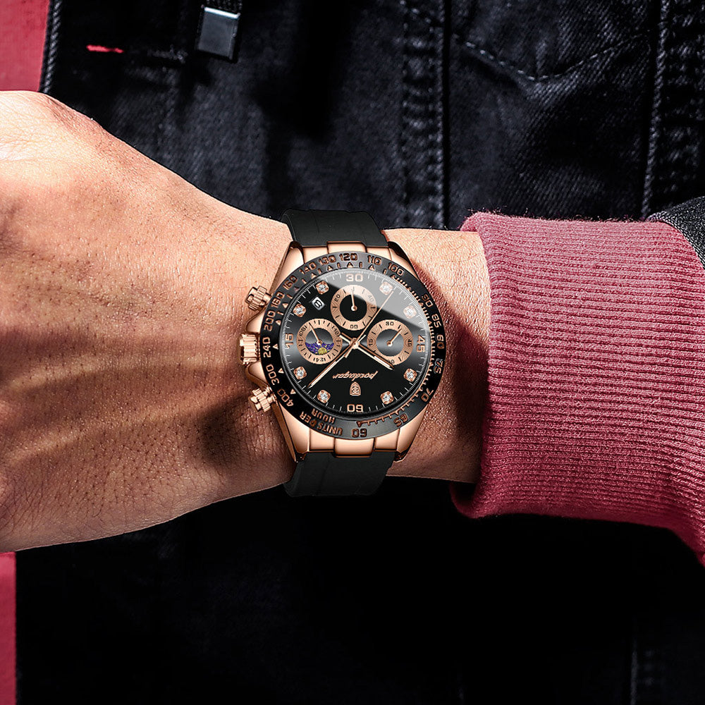 POEDAGAR® Royal Men's Dominator Chrono Quartz Watch