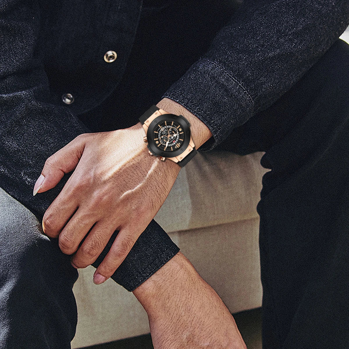 Vava Voom® Men's Quartz Luxury Sports Silicone Strap Watch