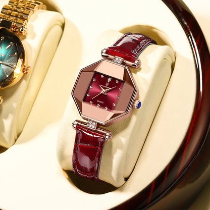 POEDAGAR® Royal And Elegant Quartz Leather Waterproof Watch For Women