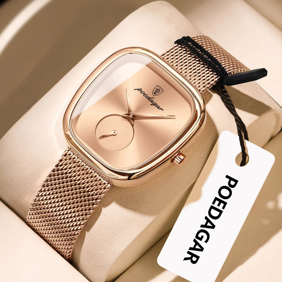 POEDAGAR® Luxury Woman Stainless Steel Quartz Mesh Watch