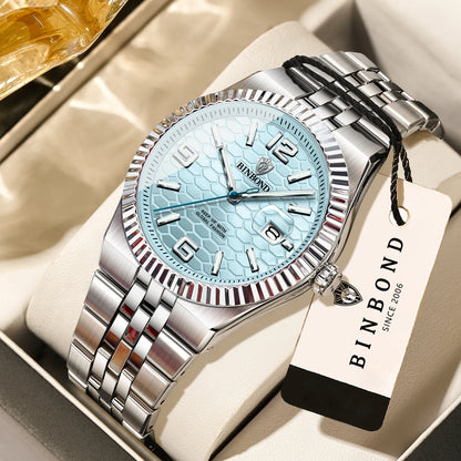 BINBOND® Luxury Quartz Luminous Waterproof Men's Casual Steel Watch