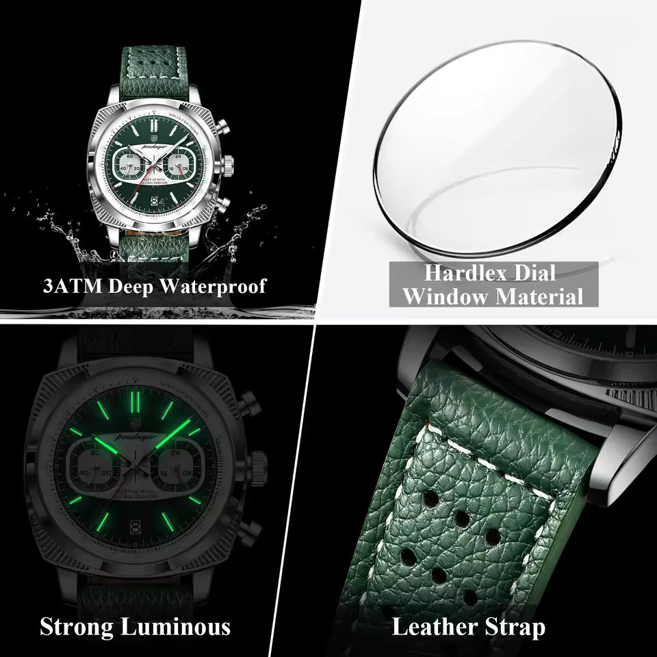POEDAGAR® Elite Men's Vanguard Chronograph Quartz Watch