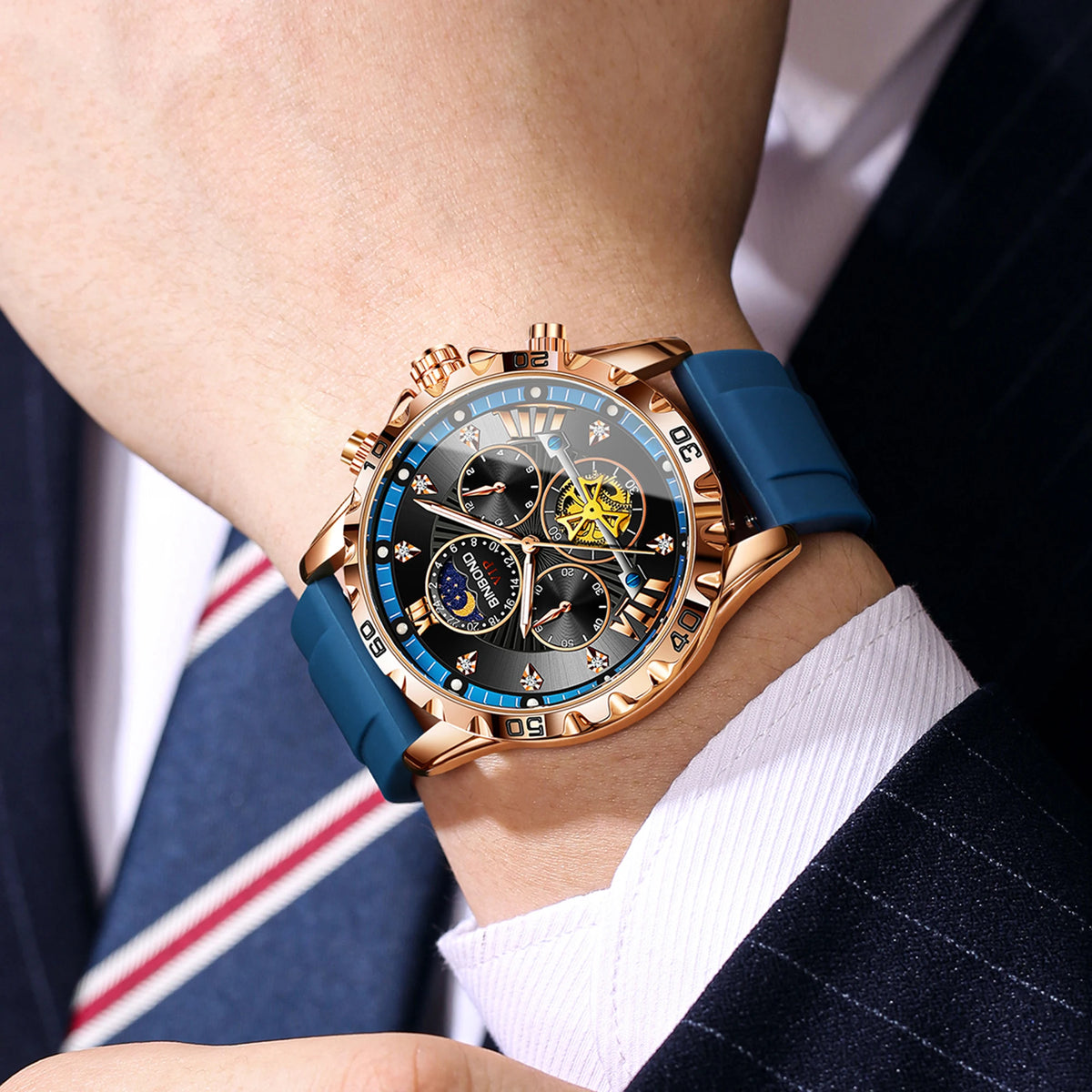 BINBOND® Luxury Quartz Zenith Chronograph Men's Casual Watch