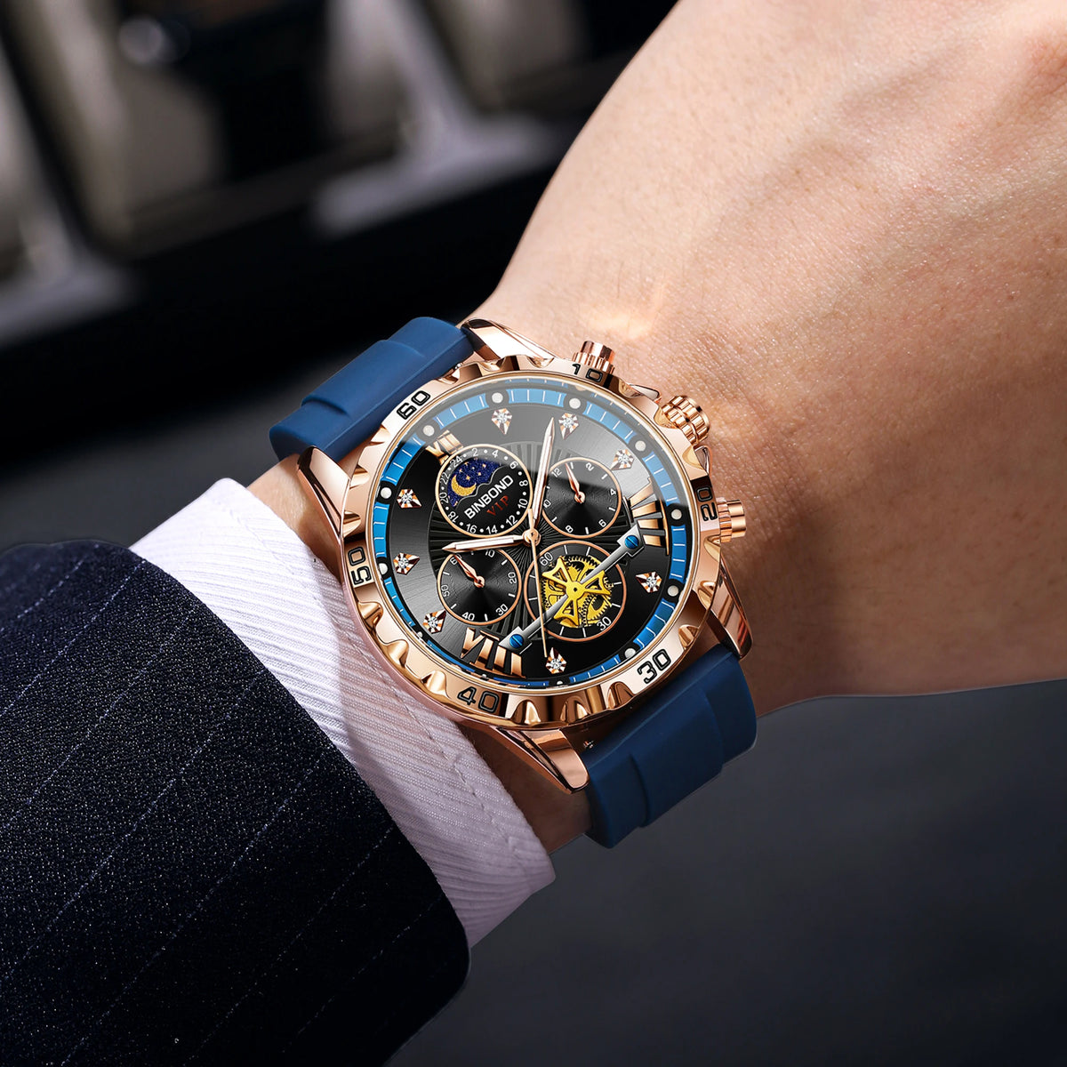 BINBOND® Luxury Quartz Zenith Chronograph Men's Casual Watch