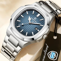 PAAZOMU® Luxury Men's Quartz Mariner Stainless Steel Luminous Watch