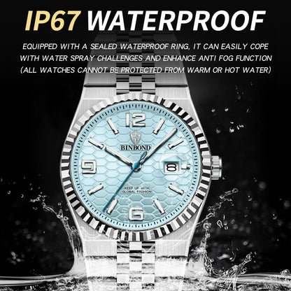 BINBOND® Luxury Quartz Luminous Waterproof Men's Casual Steel Watch