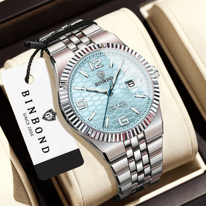 BINBOND® Luxury Quartz Luminous Waterproof Men's Casual Steel Watch