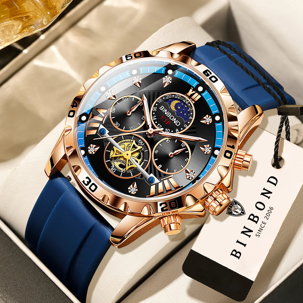 BINBOND® Luxury Quartz Zenith Chronograph Men's Casual Watch