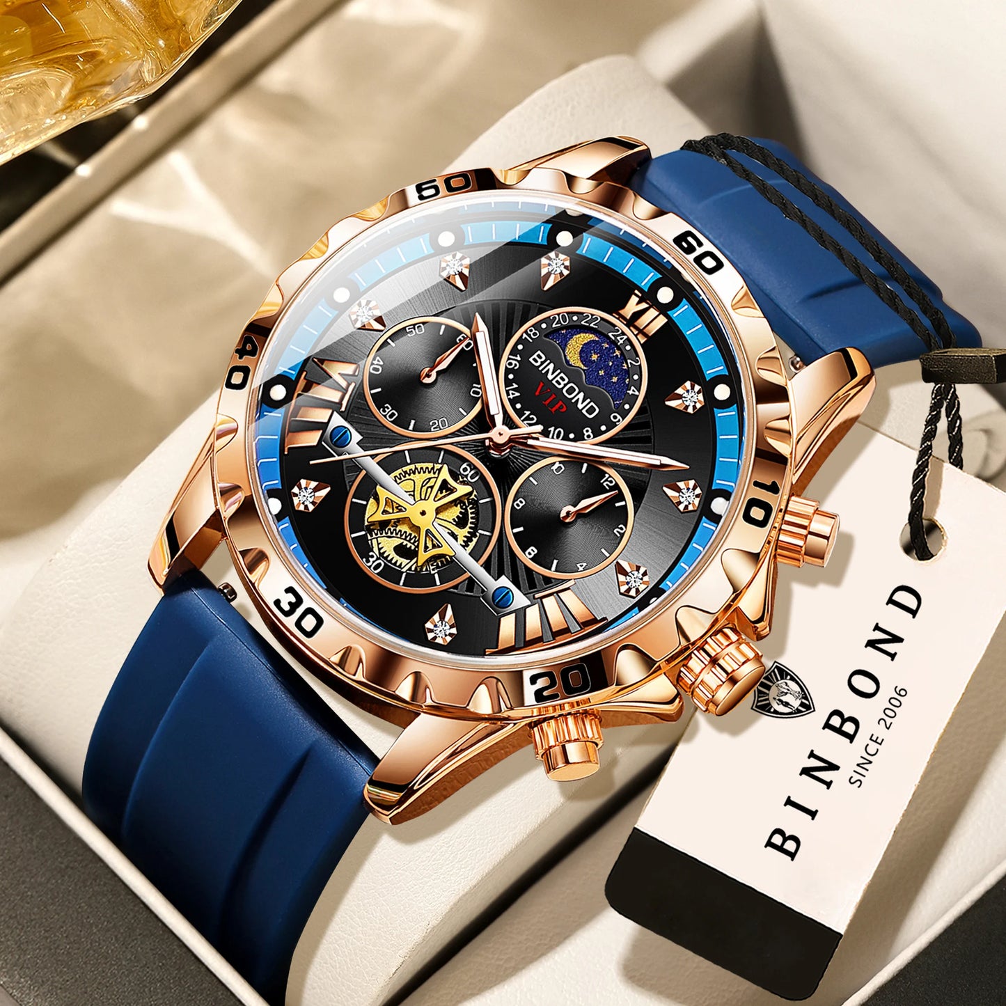 BINBOND® Luxury Quartz Zenith Chronograph Men's Casual Watch