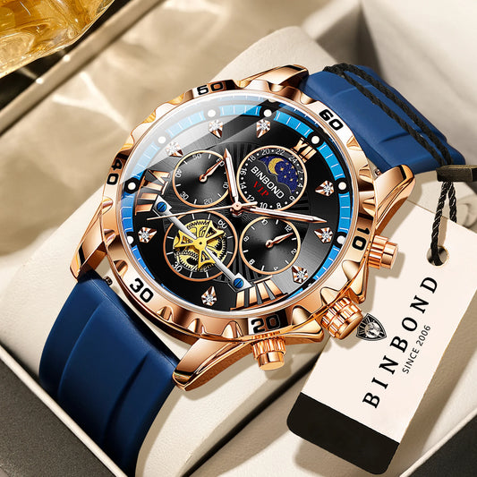 BINBOND® Luxury Quartz Zenith Chronograph Men's Casual Watch